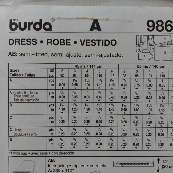 Vintage Girls Dress Sewing Pattern Size 2-6 Burda 9869 UNCUT - Picture 5 of 10